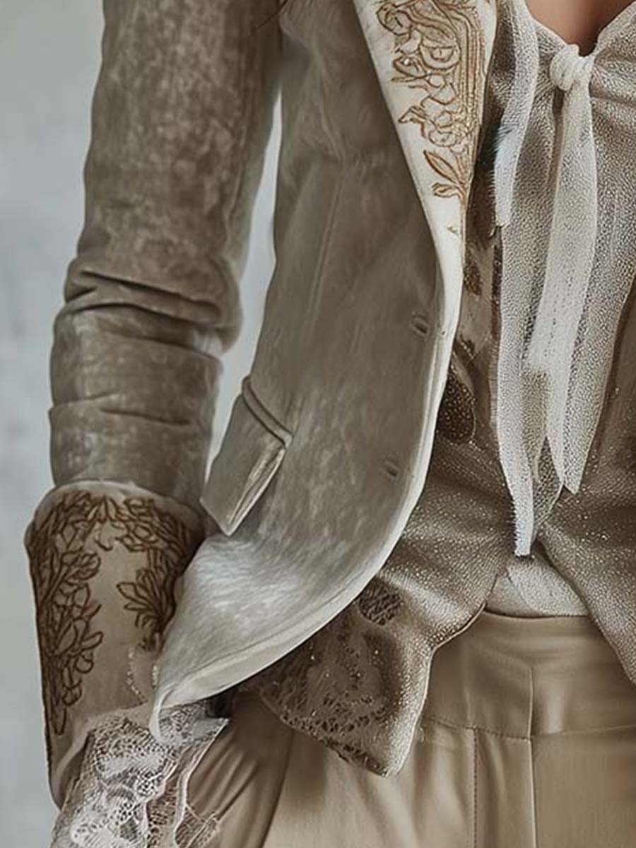 Constance | Blazer sartoriale avorio ricamato
