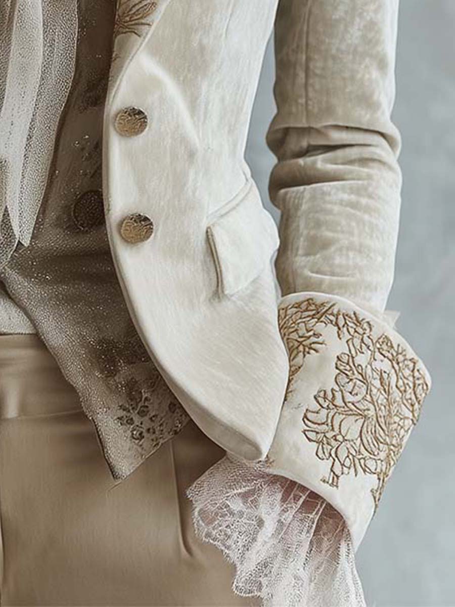 Constance | Blazer sartoriale avorio ricamato
