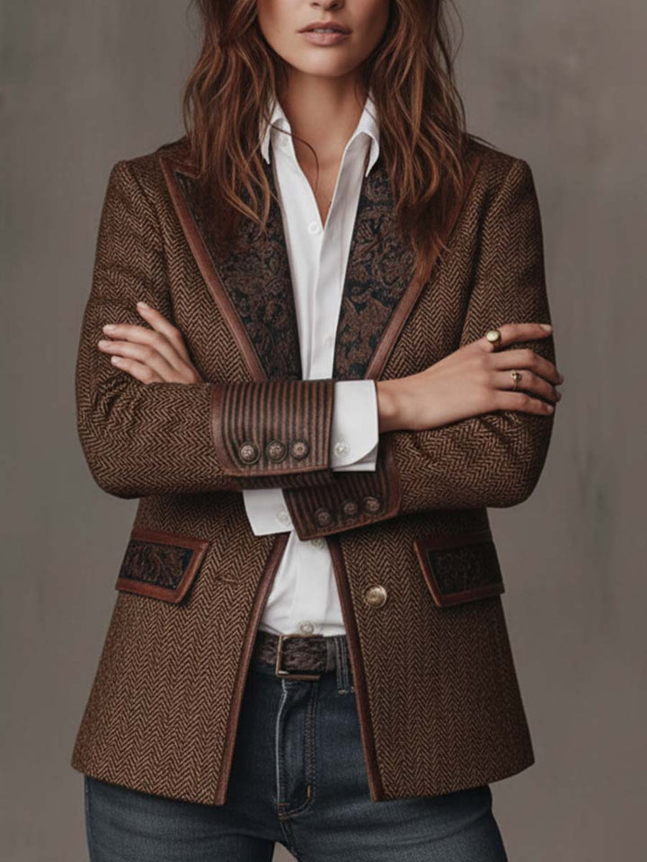 Gisèle | Blazer con inserti dalla stampa a chevron