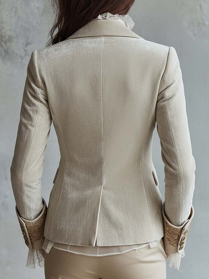 Constance | Blazer sartoriale avorio ricamato