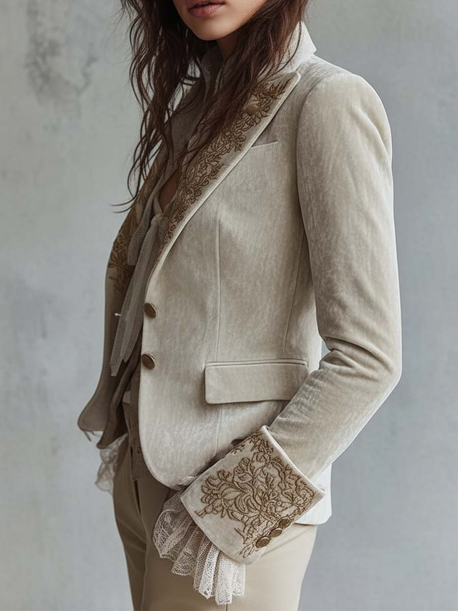 Constance | Blazer sartoriale avorio ricamato