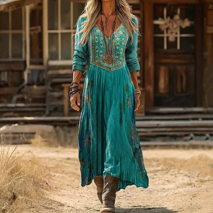 Evelyn | Elegante abito lungo boho