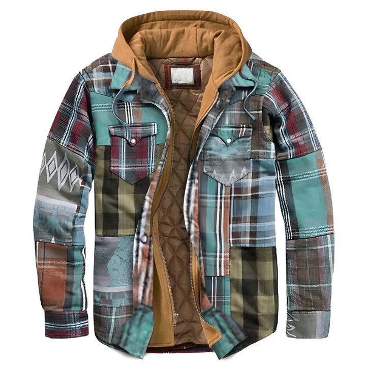 Stefano| Giacca patchwork comoda con cappuccio