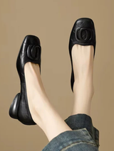 Ombeline | Ballerine in Pelle con Punta Quadrata