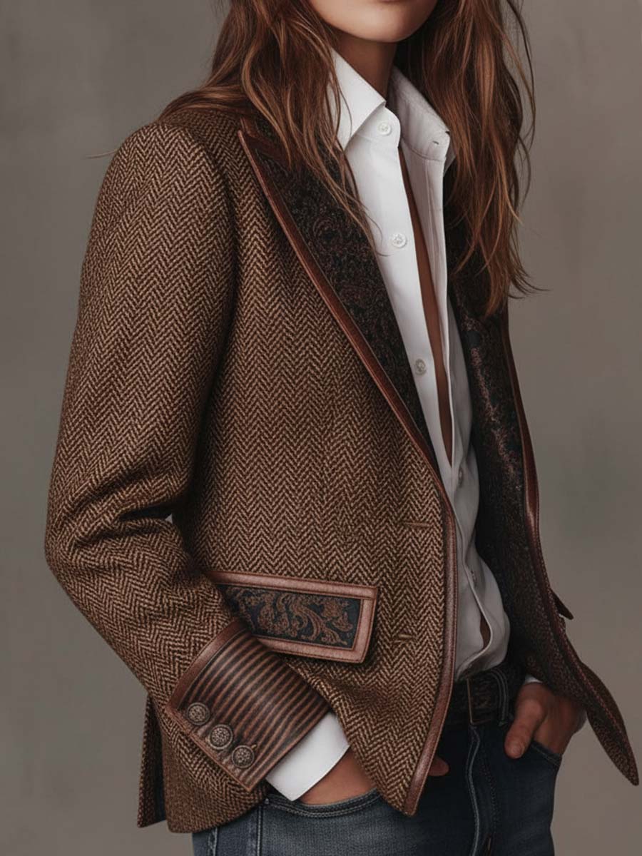 Gisèle | Blazer con inserti dalla stampa a chevron