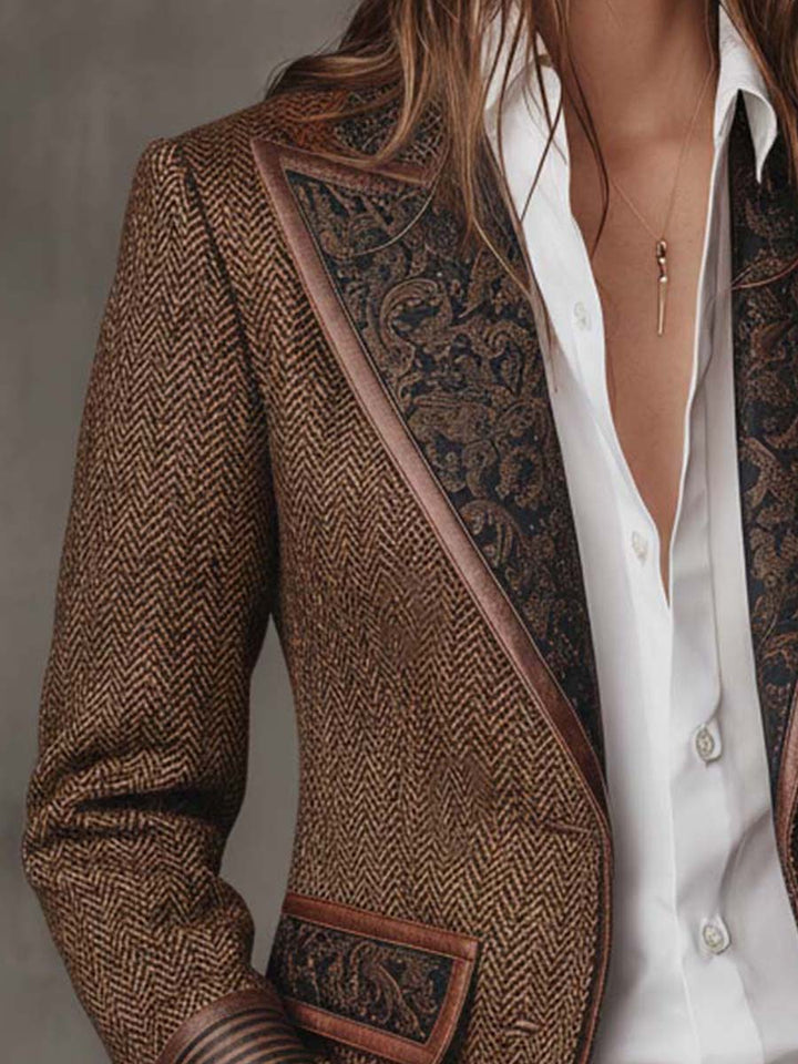 Gisèle | Blazer con inserti dalla stampa a chevron