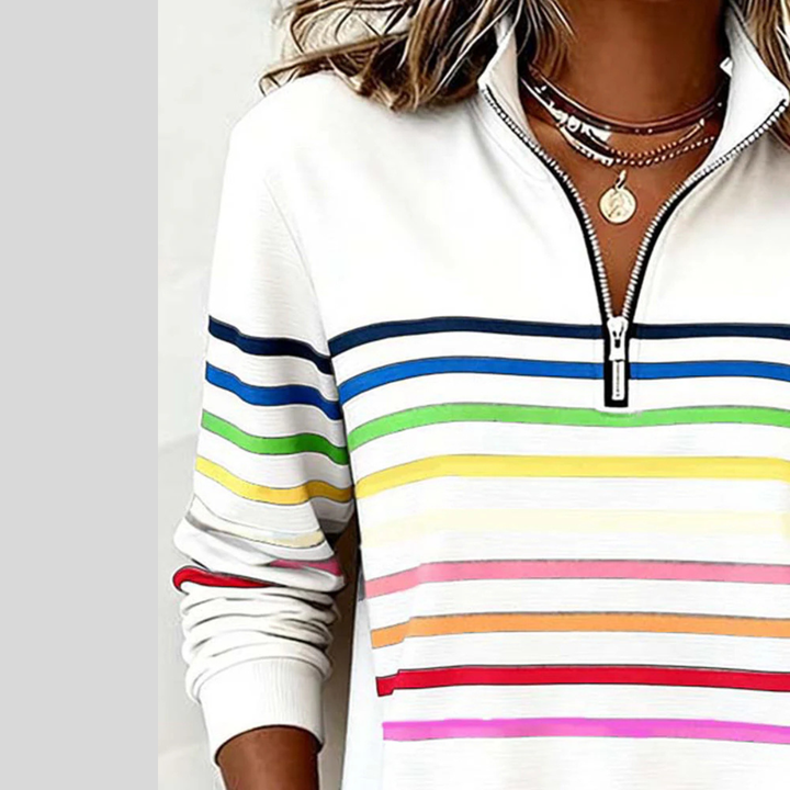 Prismette™ | Felpa a righe colorate con cerniera a un quarto
