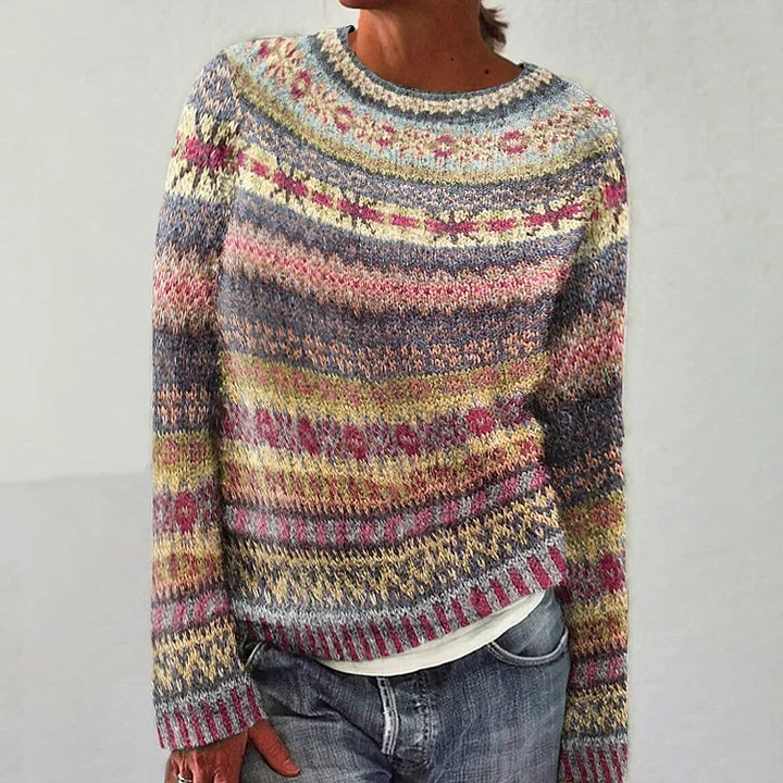 Maglione in maglia a righe pastello Nicole
