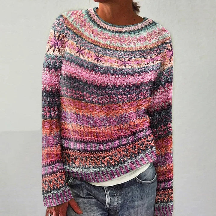 Maglione in maglia con inserto arcobaleno