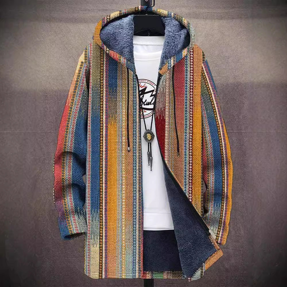 MARGHERITA | Cardigan con cappuccio e stampa artigianale