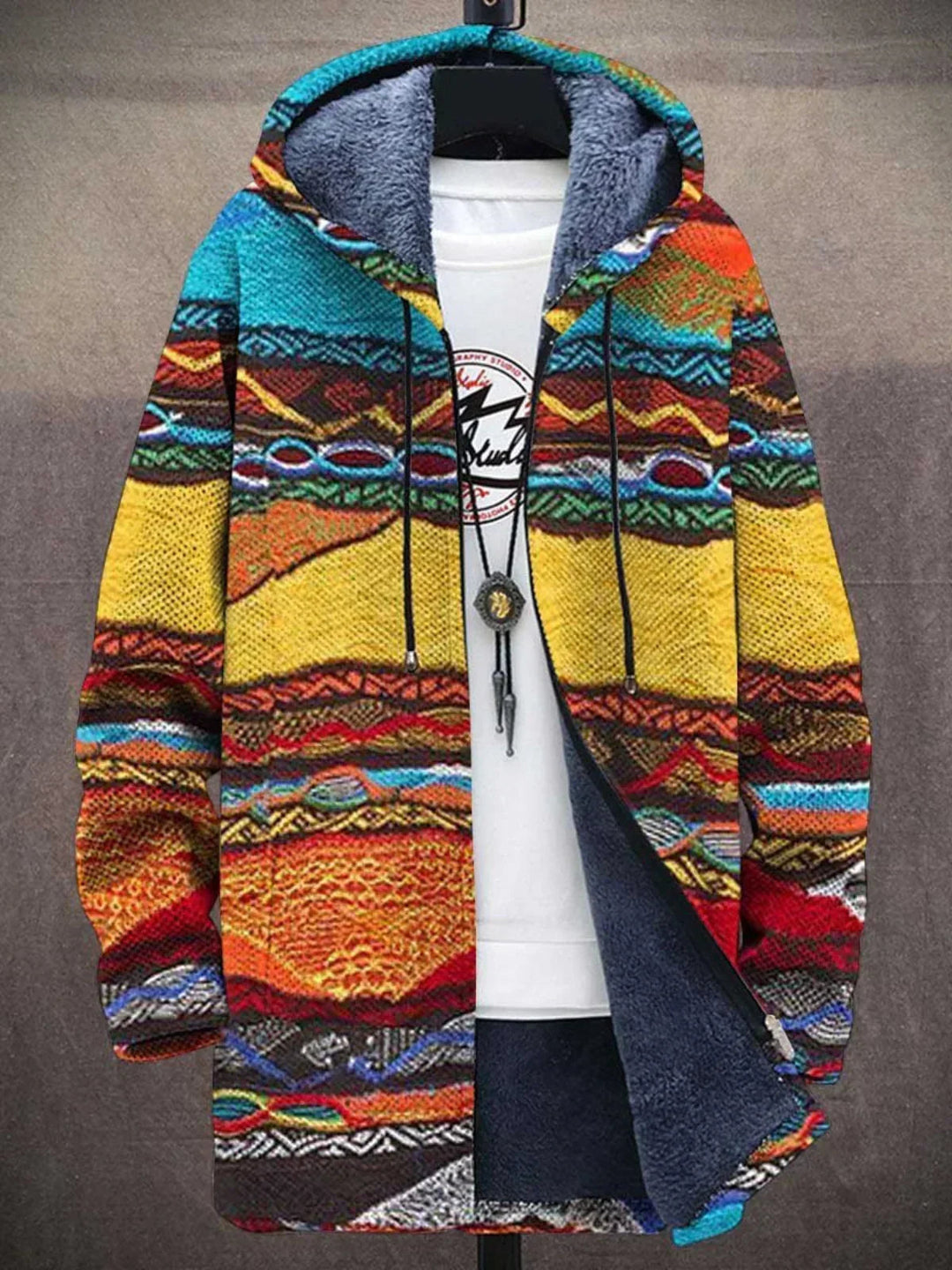 ROSSELLA | Cardigan artistico con cappuccio