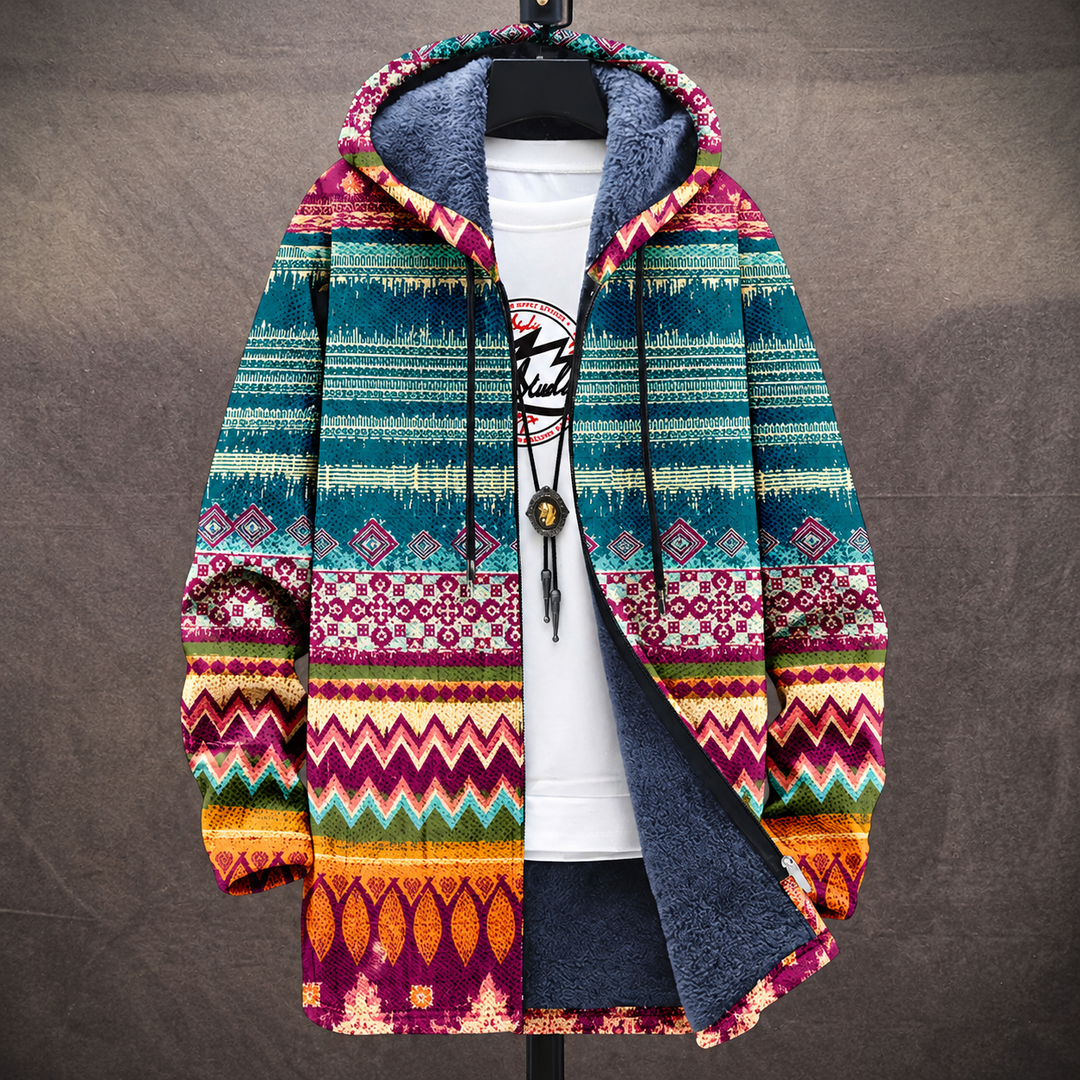 VITTORIA | Cardigan artistico con cappuccio