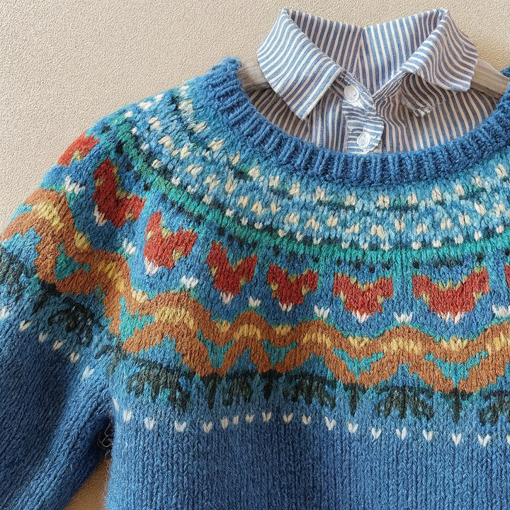 Maglione in maglia jacquard floreale Sophie