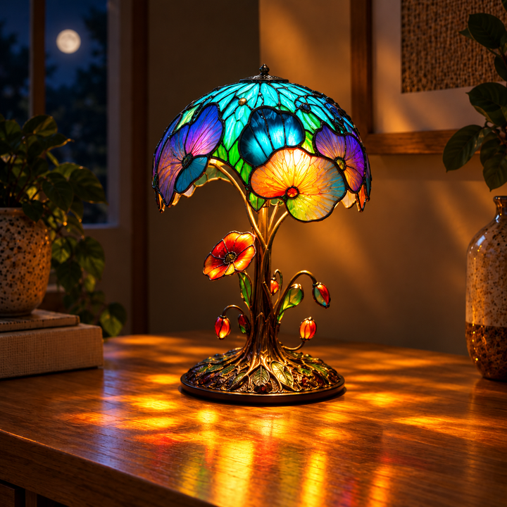 Lampada floreale a fungo in stile boho chic