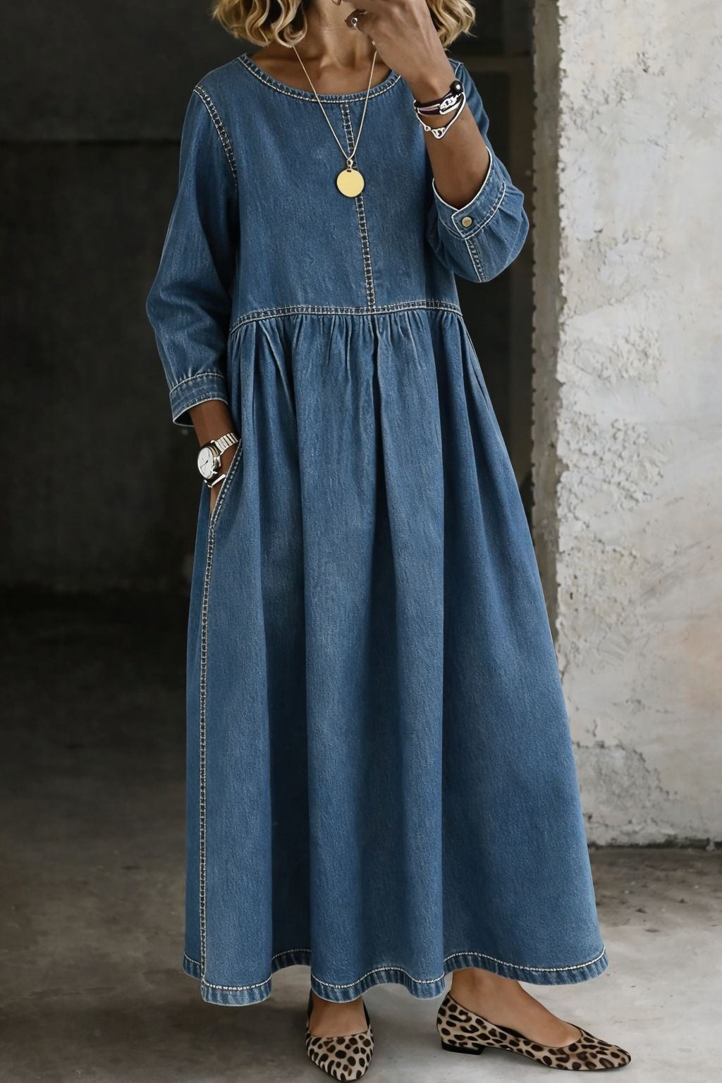 Chiara | Abito lungo vintage in denim