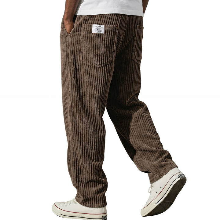 Leonardo | Pantaloni da uomo in velluto a coste con vita elasticizzata