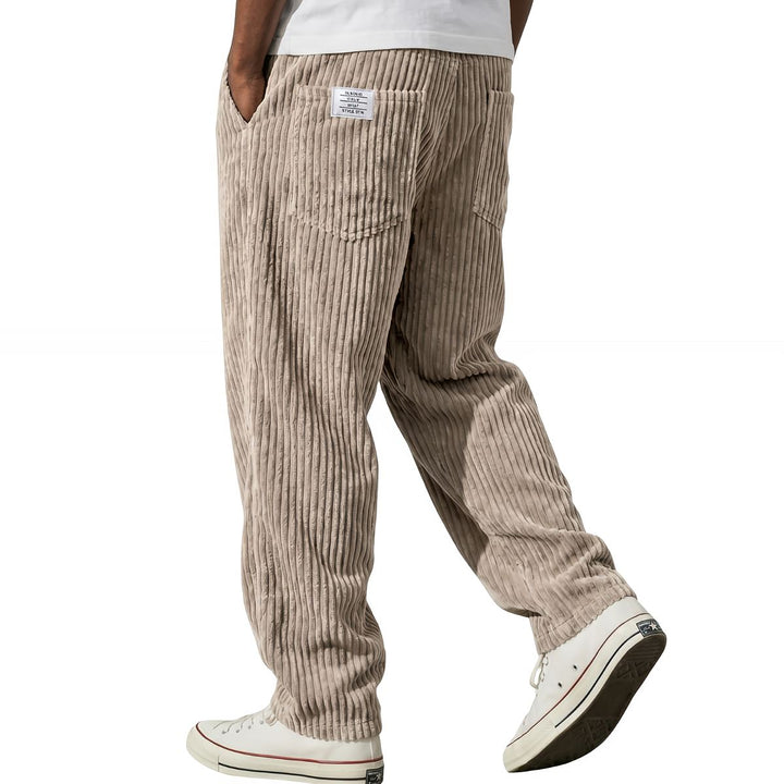 Leonardo | Pantaloni da uomo in velluto a coste con vita elasticizzata