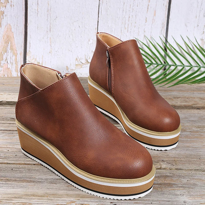 Clémence | Stivaletti con zeppa e cerniera laterale