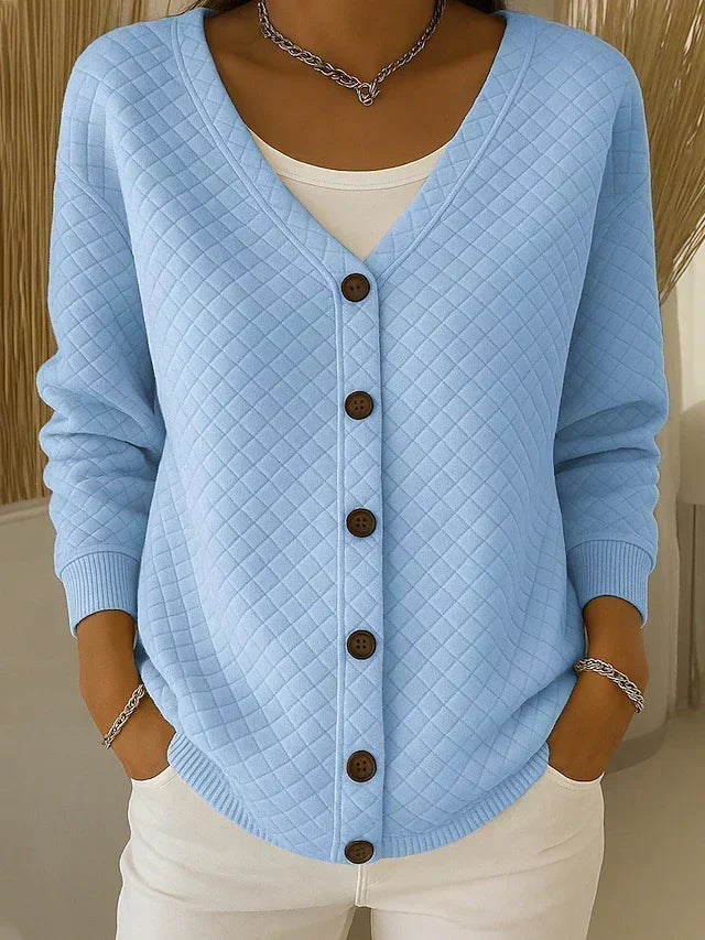 Laverne™ | Cardigan trapuntato con bottoni frontali