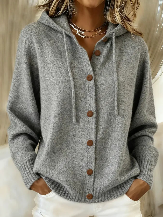 Brenda™ | Cardigan con cappuccio e bottoni, caldo e confortevole