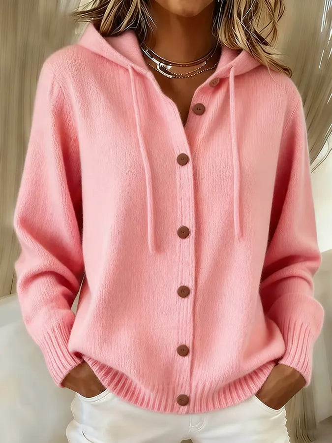 Brenda™ | Cardigan con cappuccio e bottoni, caldo e confortevole