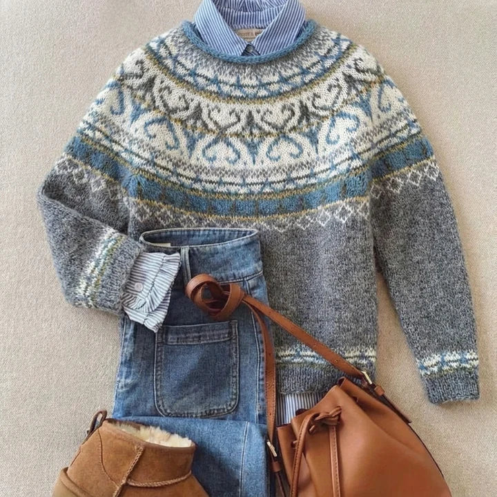 Maglione in maglia con inserto color zafferano