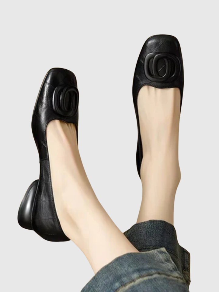 Ombeline | Ballerine in Pelle con Punta Quadrata