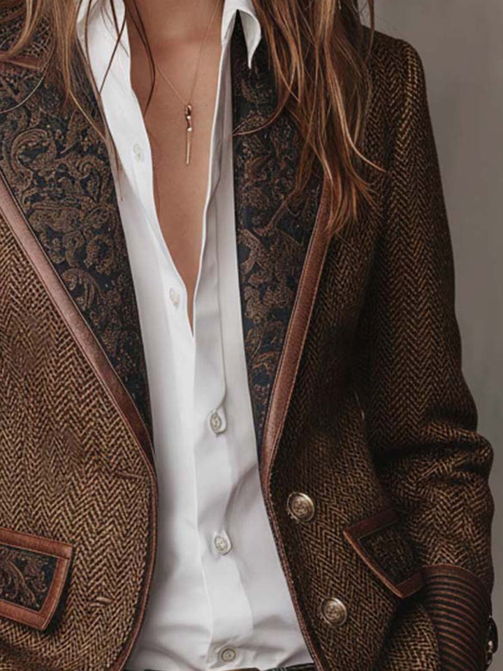 Gisèle | Blazer con inserti dalla stampa a chevron