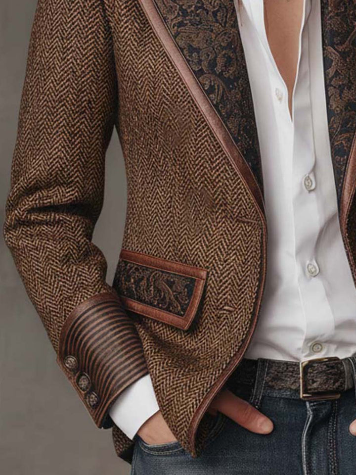 Gisèle | Blazer con inserti dalla stampa a chevron