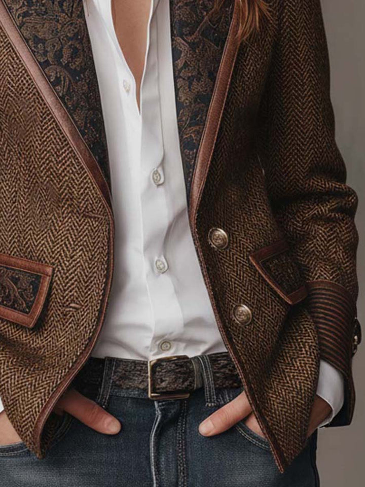 Gisèle | Blazer con inserti dalla stampa a chevron