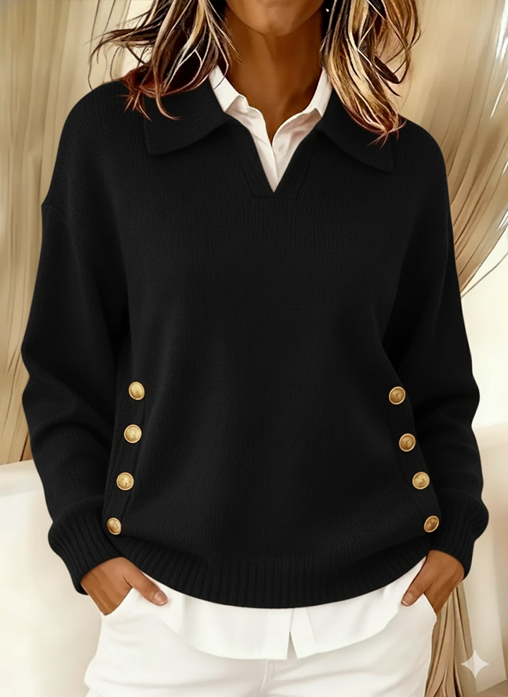 Vynette™ | Maglione con colletto e scollo a V