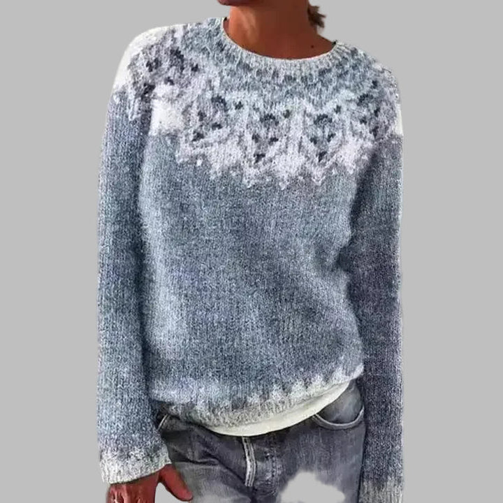Maglione in maglia con inserto effetto brinato Léa