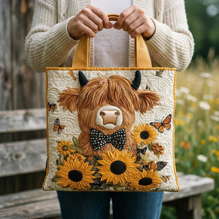 Borsa tote trapuntata con farfalla e fiocco