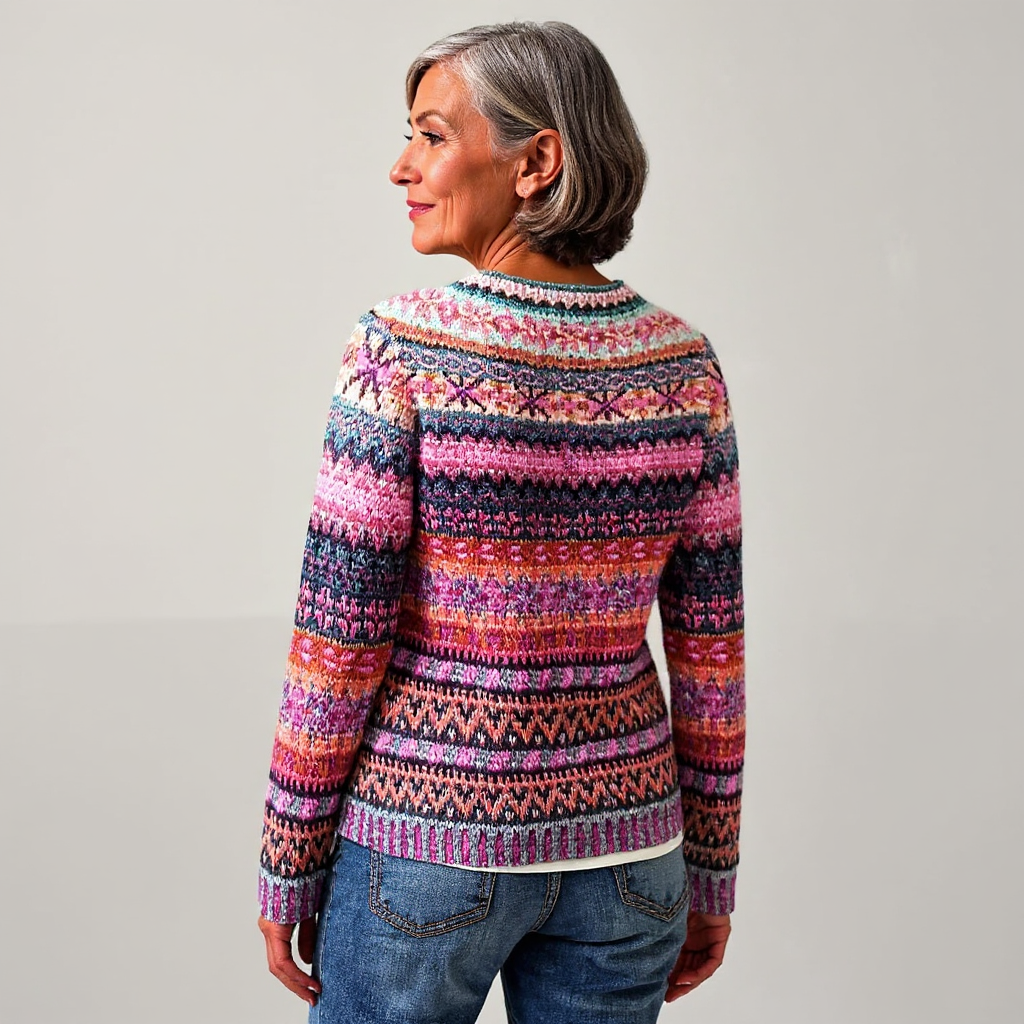 Maglione in maglia con inserto arcobaleno