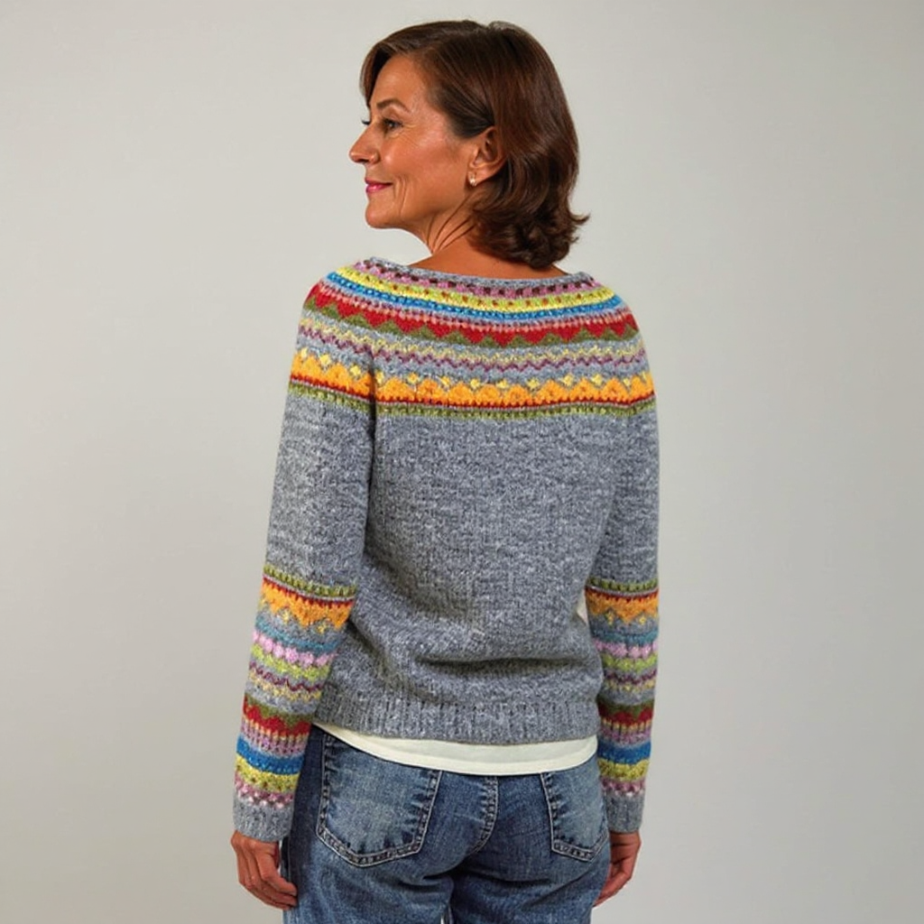 Maglione in maglia con inserto arcobaleno Sylvie