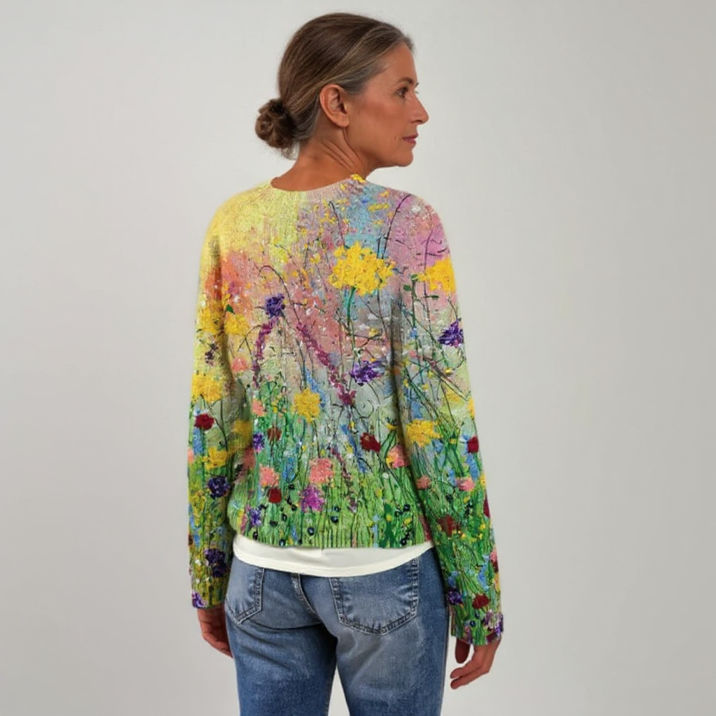 Maglione in maglia Prateria fiorita Manon