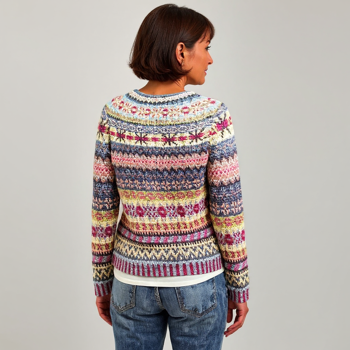 Maglione in maglia a righe pastello Nicole
