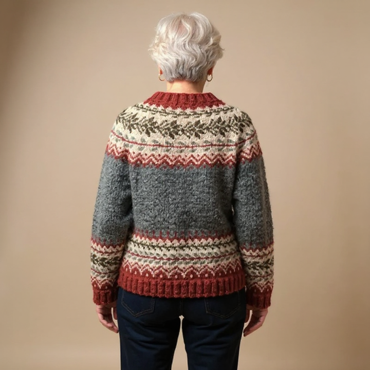Gilet Catherine in maglia jacquard abbottonato