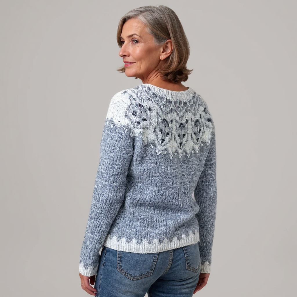 Maglione in maglia con inserto effetto brinato Léa
