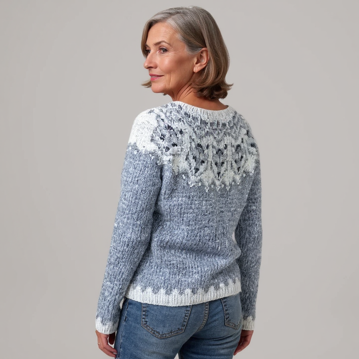 Maglione in maglia con inserto effetto brinato Léa