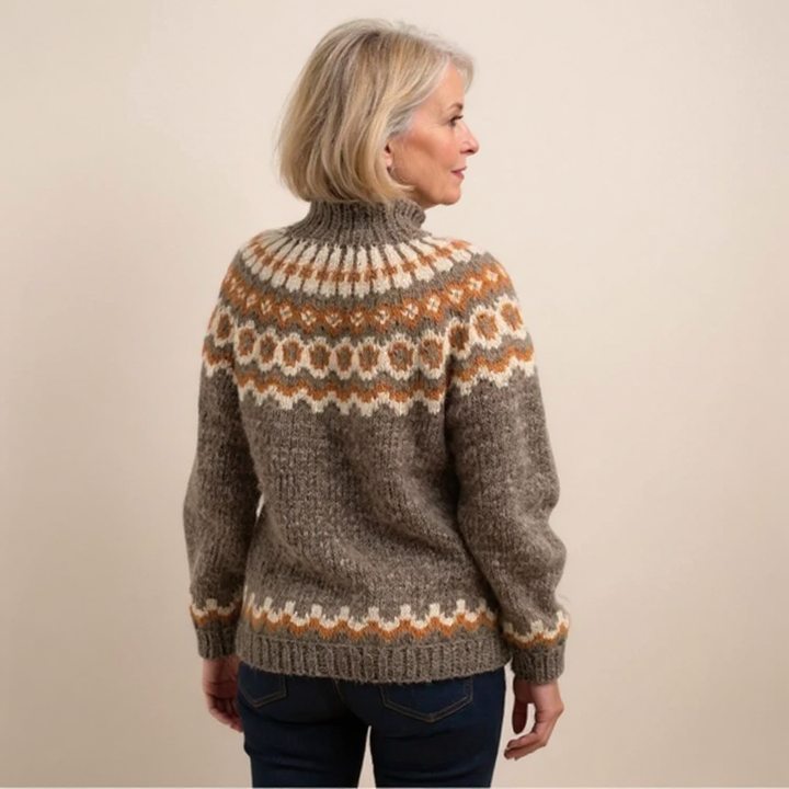 Maglione a Collo Alto Jacquard Christine