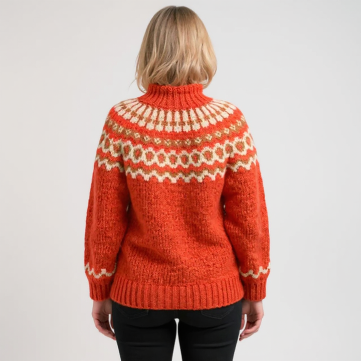 Maglione a Collo Alto Jacquard Christine