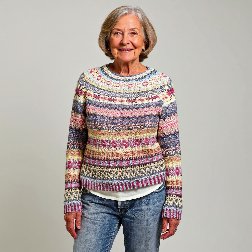 Maglione in maglia a righe pastello Nicole