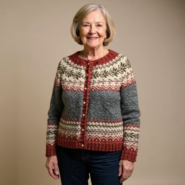 Gilet Catherine in maglia jacquard abbottonato