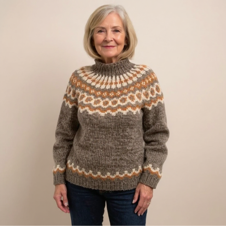 Maglione a Collo Alto Jacquard Christine