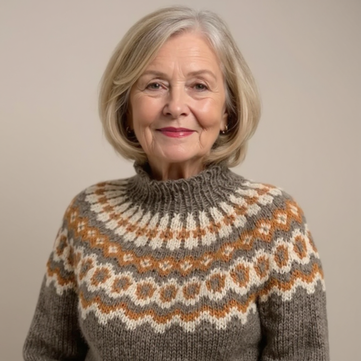 Maglione a Collo Alto Jacquard Christine