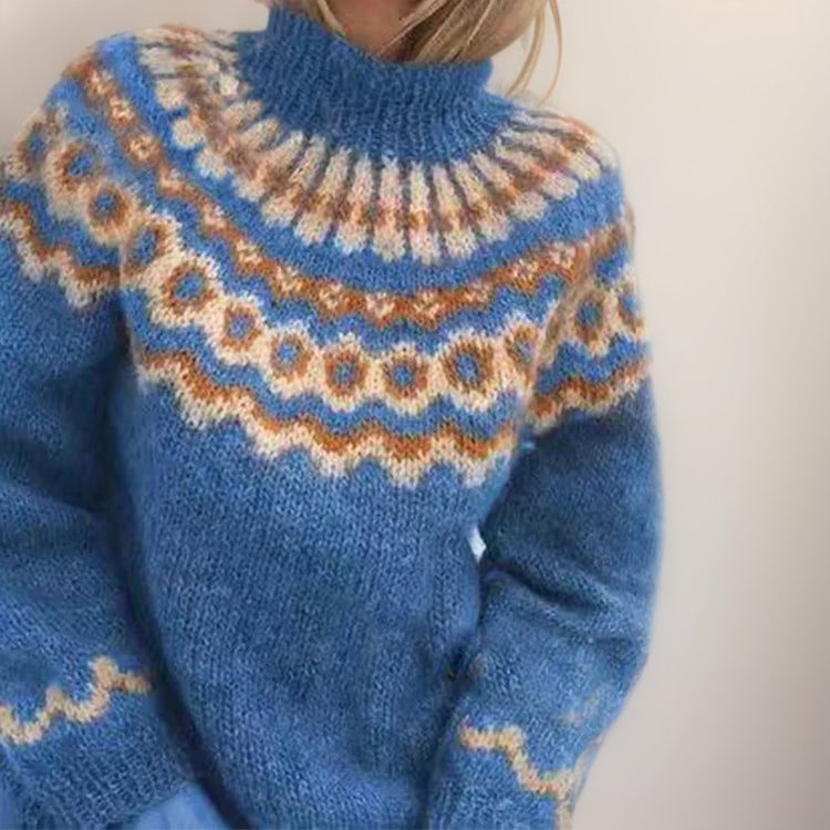 Maglione a Collo Alto Jacquard Christine