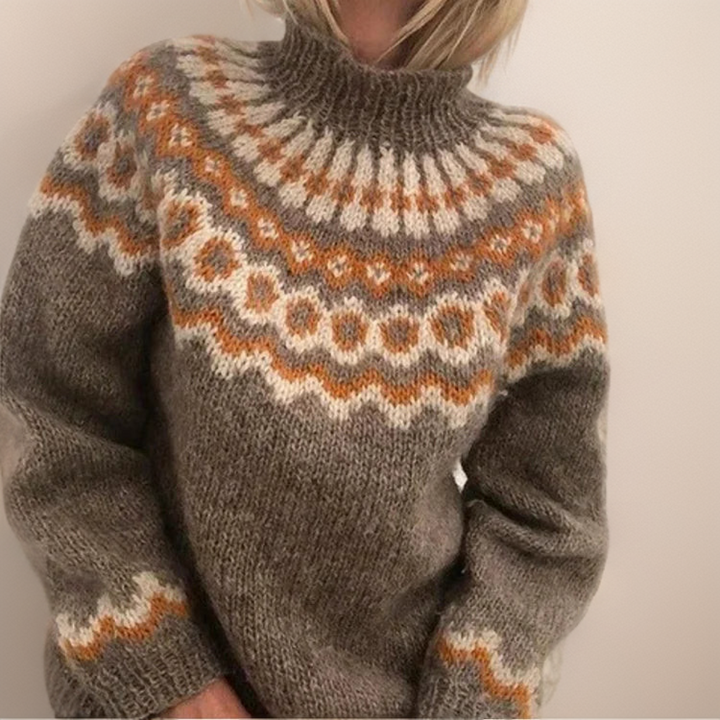 Maglione a Collo Alto Jacquard Christine