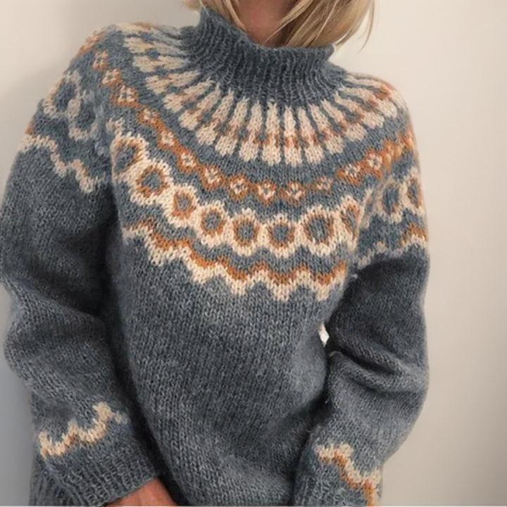 Maglione a Collo Alto Jacquard Christine