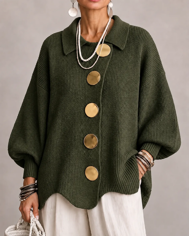 Francesca | Cardigan Oversize con Colletto e Bottoni